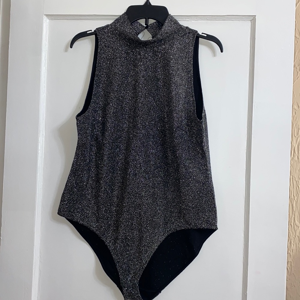 H&M Glitter bodysuit!! Black and silver